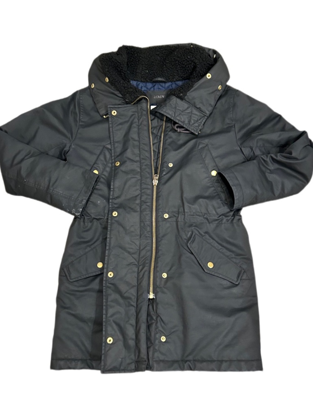 J. CREW Perfect Winter Parka Jacket Womens Black XS